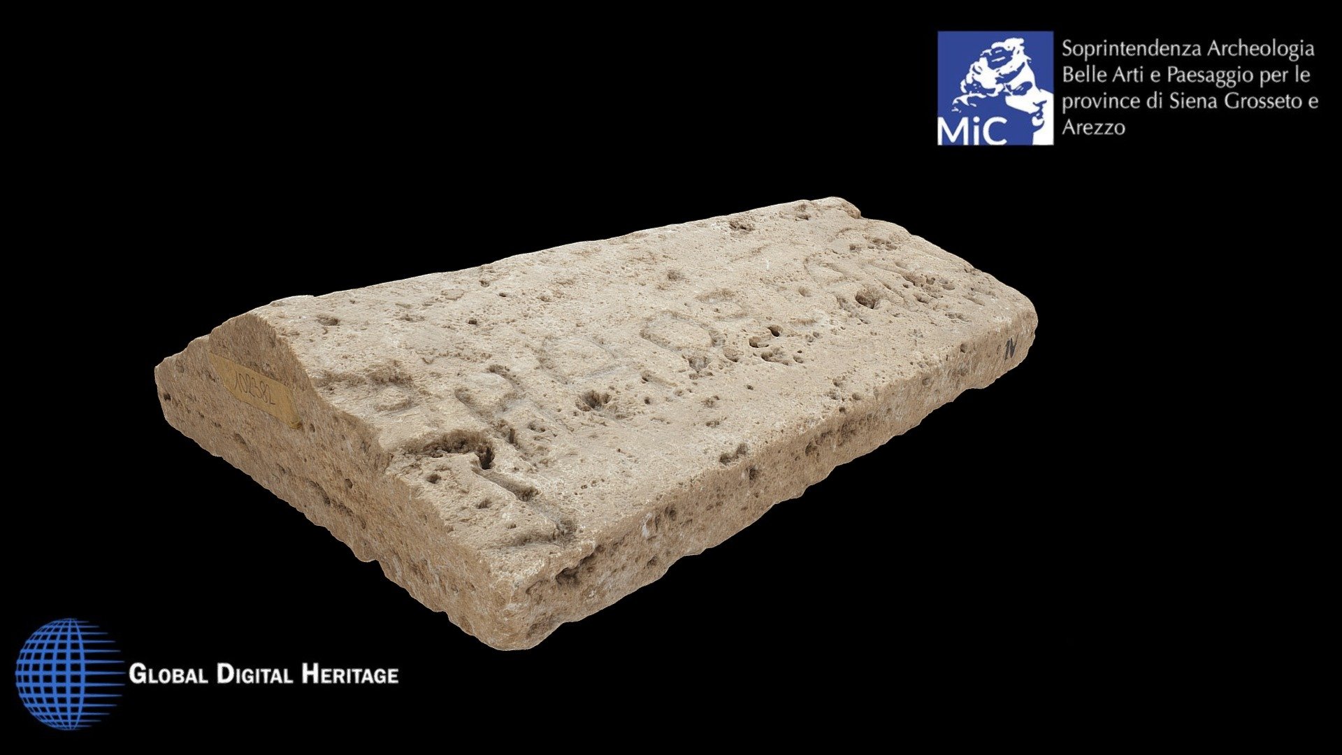 Travertine lid of urn, Tumulus of Molinello