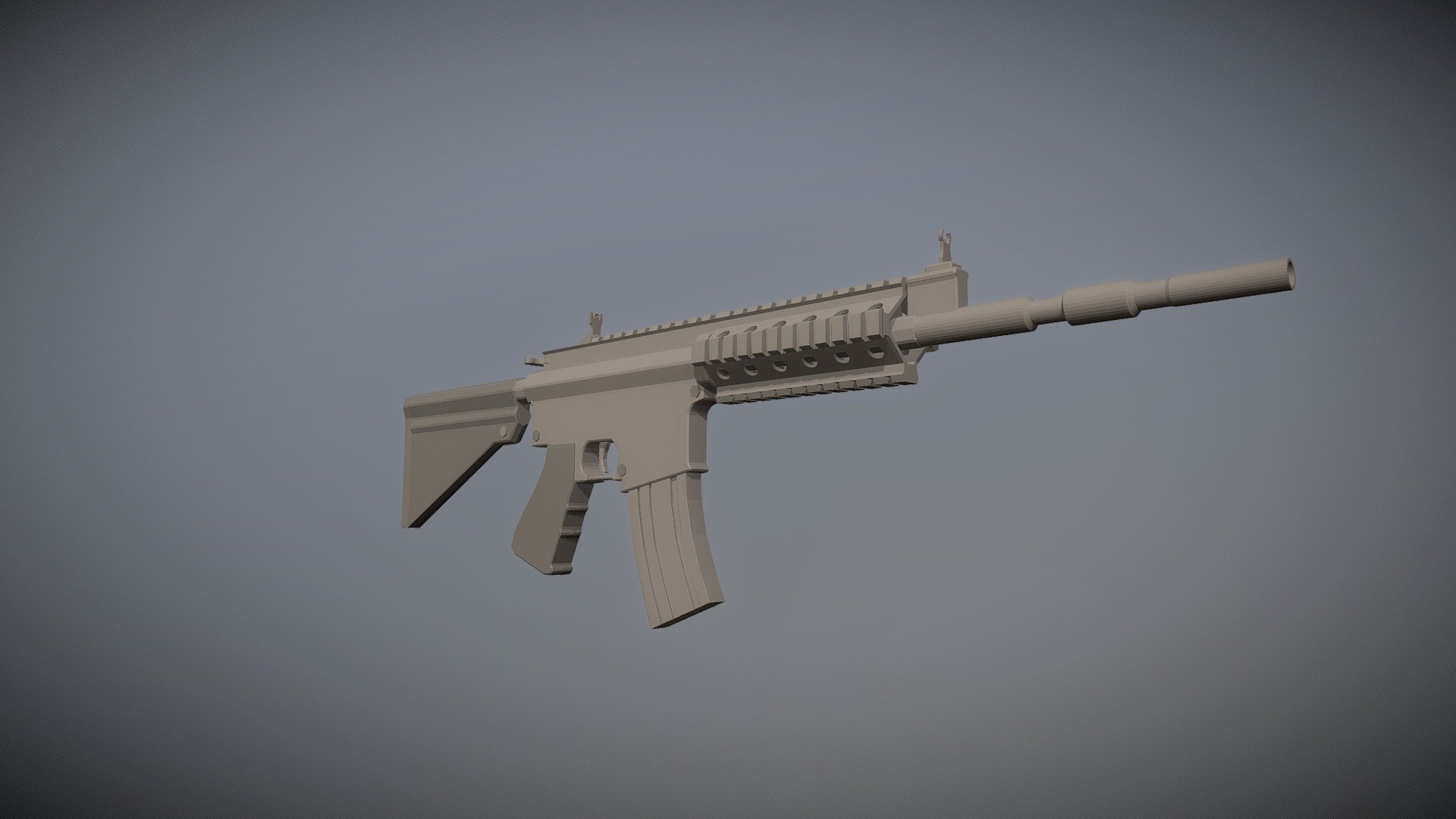 Low Poly M4 Carbine - 3D model by Ziad Haitham (@ZiadHaitham) [f574bfb ...