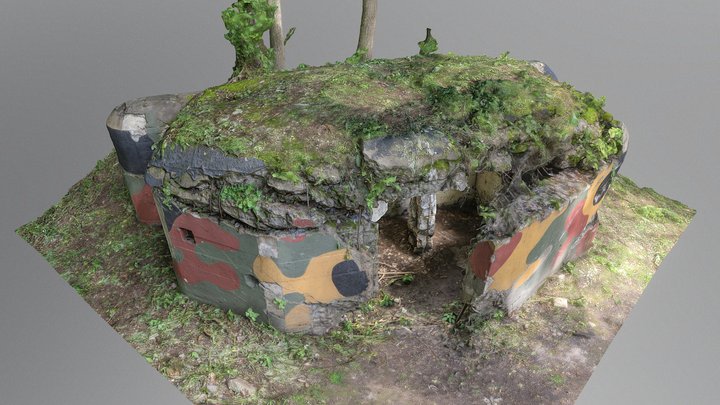 Shelled Bunker K-51/11/A-160 3D Model