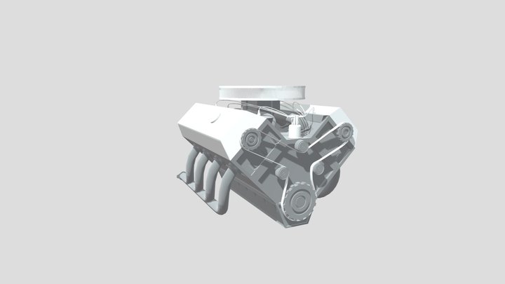 V8 Engine (in Parts) 3D Model
