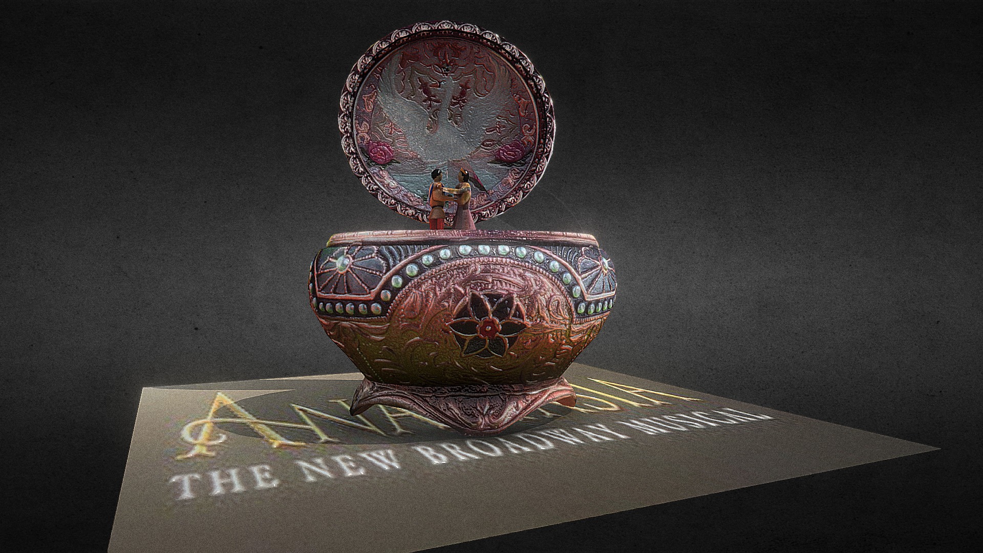 3D model Anastasia Music Box - This is a 3D model of the Anastasia Music Box. The 3D model is about a bowl with a picture of a person on it.