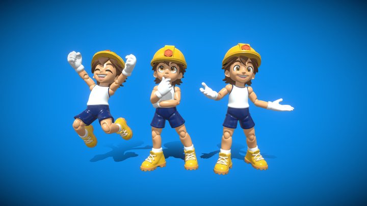 Ollie – 3 Expressive Poses (Joy, Think, Explain) 3D Model