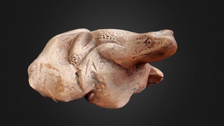Frog made of wood 3D Model
