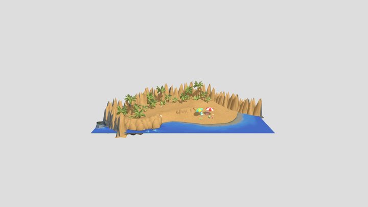 Beach Scene Environment 3D Model