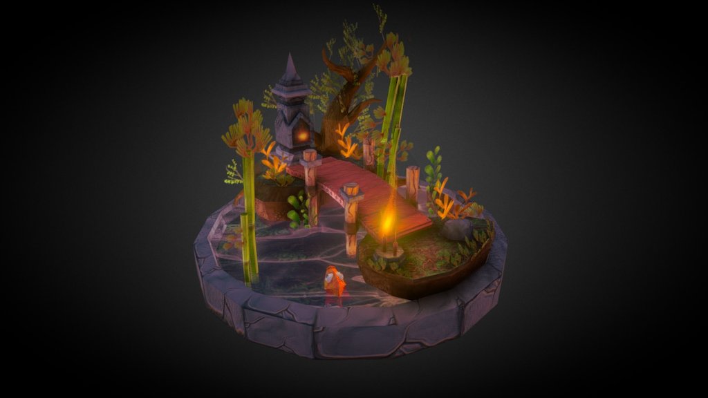 A Peaceful Cemetery Graveyard — Sketchfab embed 3D viewer