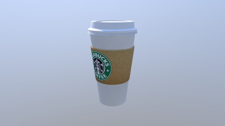 Starbucks Grande Coffee Cup Caution Hot 3D Model