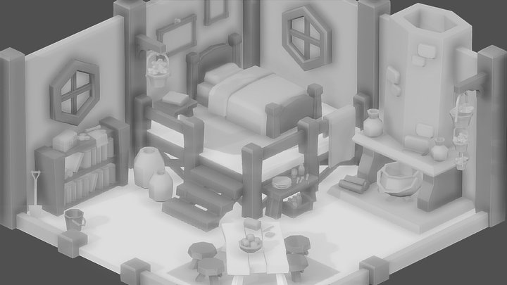 Isometric House 3D Model