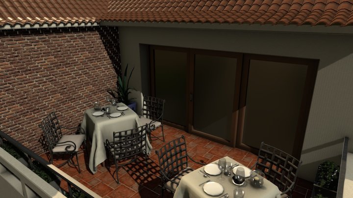 Rooftop Bar Diorama 3D Model