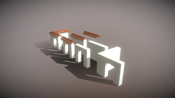 Ancient Greek 'Peristyle' Wall Pack 3D Model