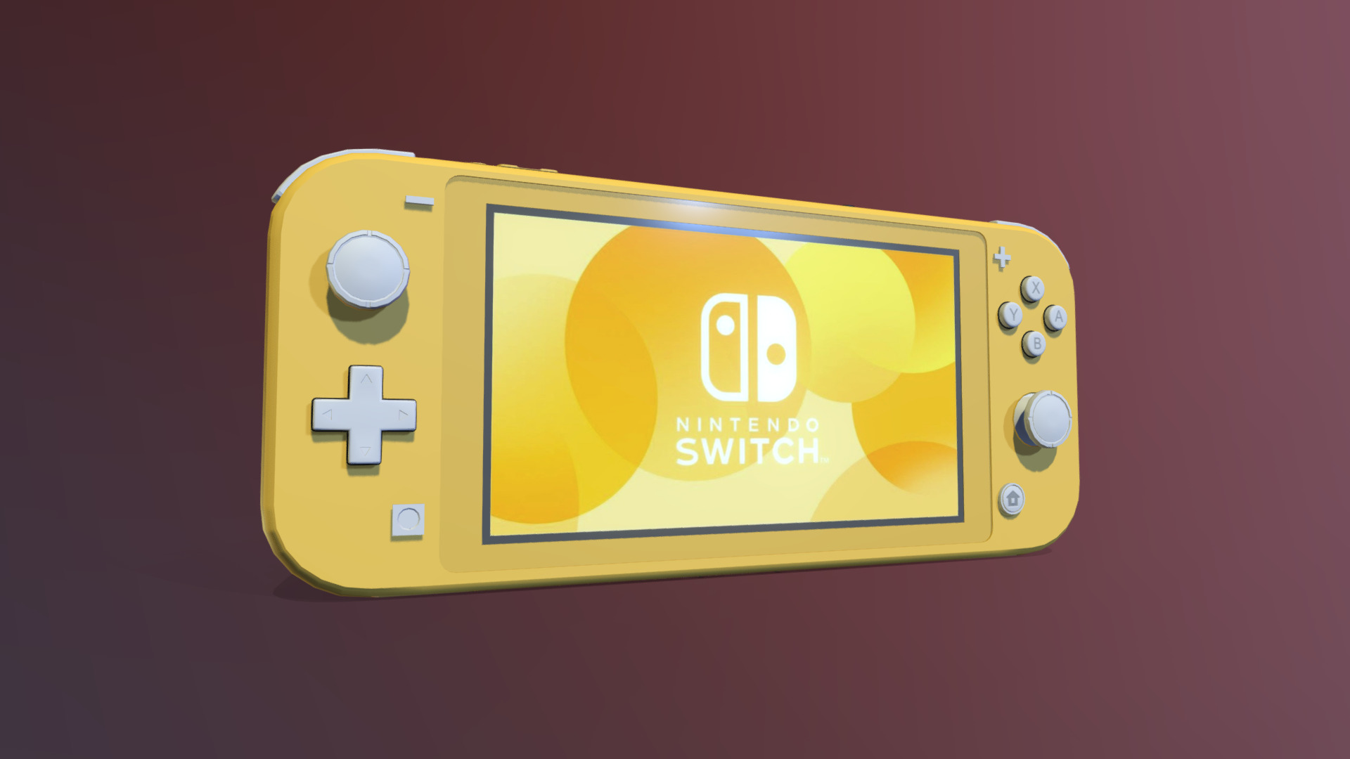 3D model Nintendo Switch Lite – Yellow - This is a 3D model of the Nintendo Switch Lite - Yellow. The 3D model is about a yellow rectangular device.