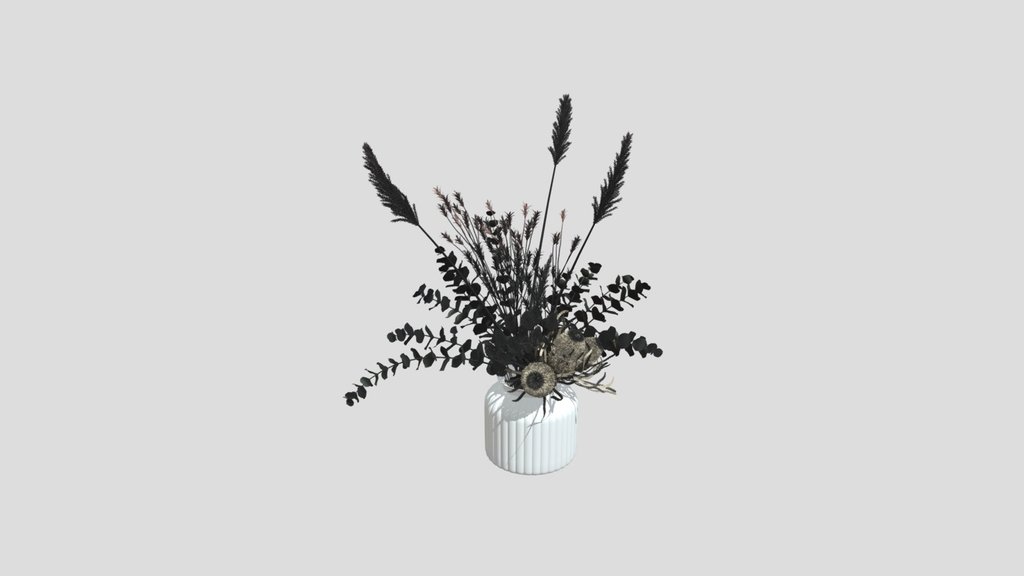 Dried Botanical Glass Vase Arrangement