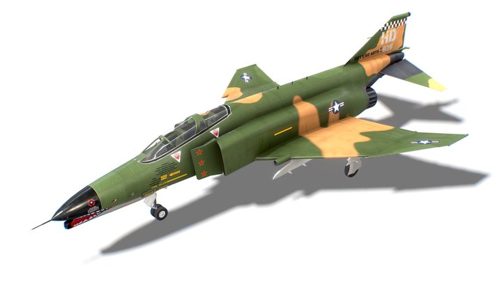 F-4 Phantom II Jet Fighter Aircraft 3D Model