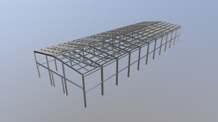 Складское здание размерами 18,0х55,0х5,9 м 3D Model