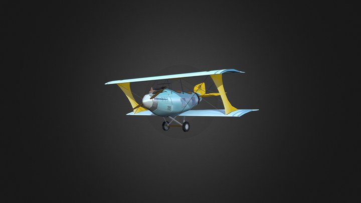 Low Poly Plane 3D Model