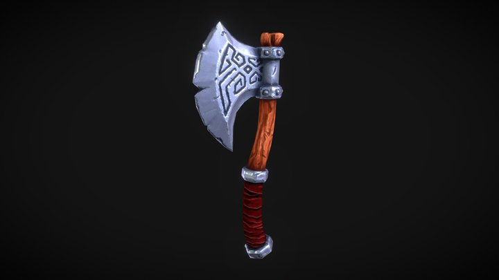 Stylized PBR Viking Axe 3D Model