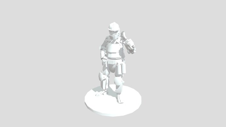 Robot Engineer Statue 3D Model