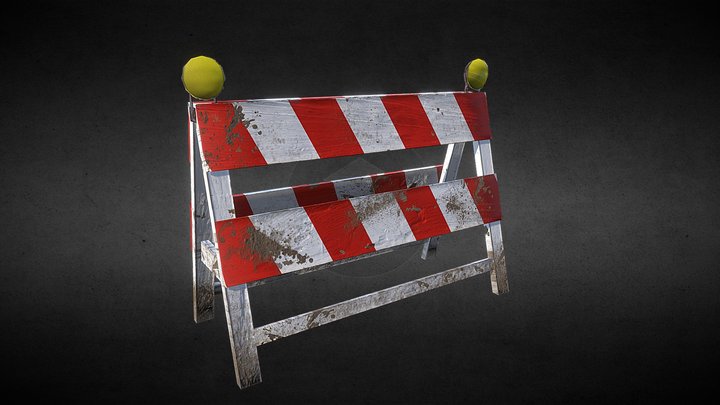 Road Barrier 3D Model