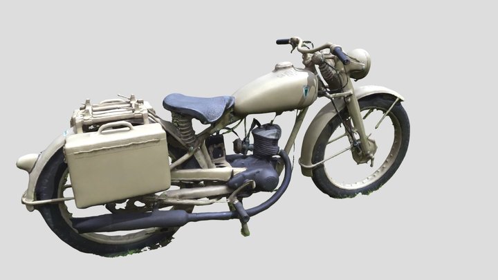 german ww2 motorcycle dkw Rt125 3D Model