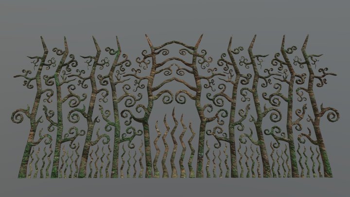 Fantasy Forestal Portal Low Poly 3D Model