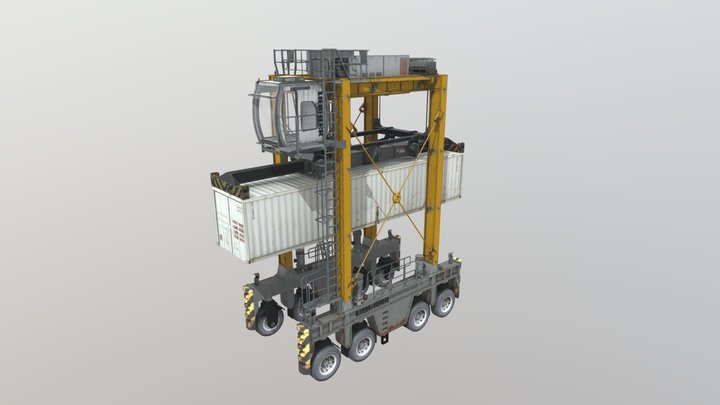 Straddle Carrier | Shipping Container Carrier 3D Model