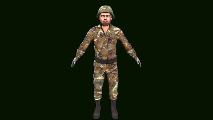 INDIAN RIGGED ARMY CHARACTER 1 3D Model