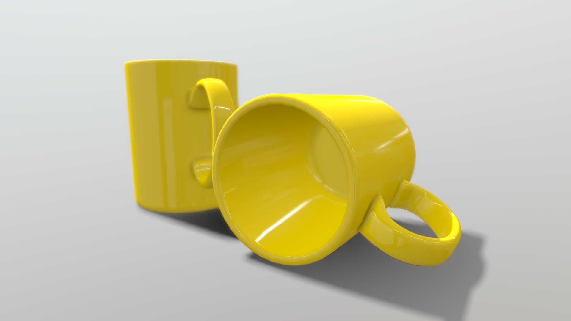 3D model Coffee Mug - This is a 3D model of the Coffee Mug. The 3D model is about a yellow mug with a handle.