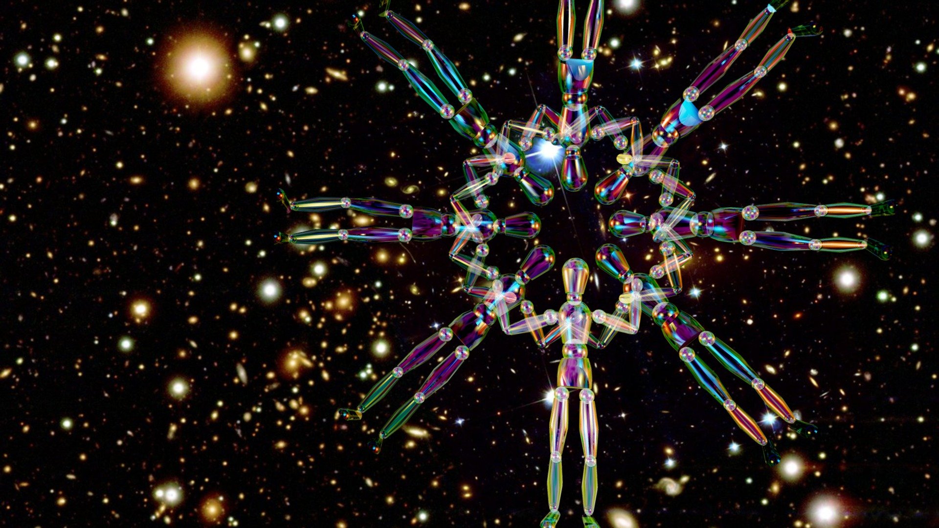 Let the puppets dance Mandala Glow version — Sketchfab embed 3D viewer