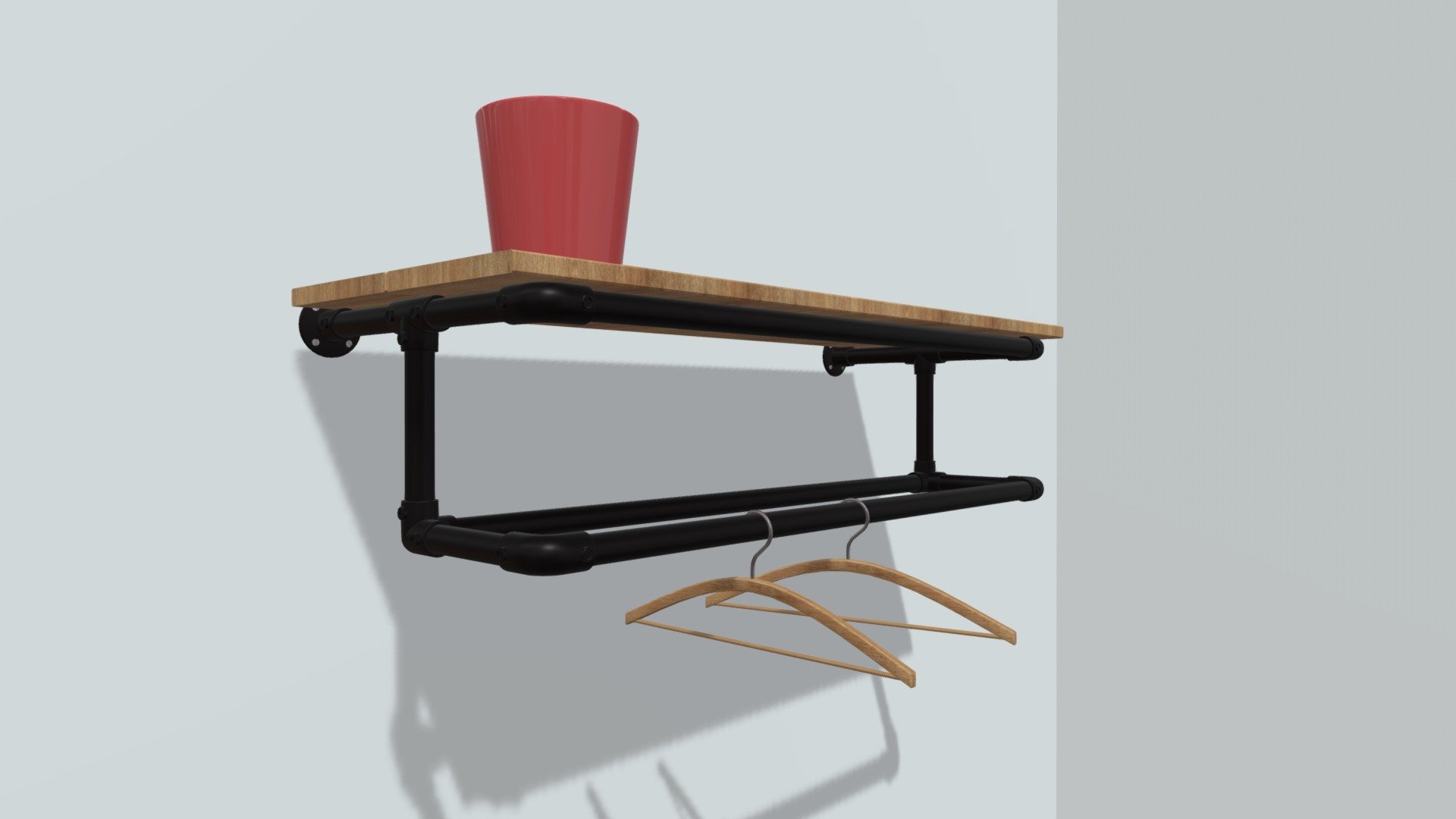 Industrial looking coat rack Download Free 3D model by Ronald Hessens