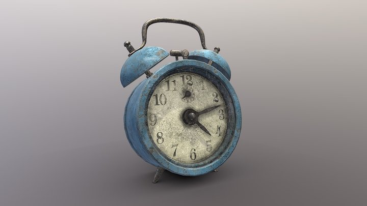 Old Twin Bell Alarm Clock 3D Model
