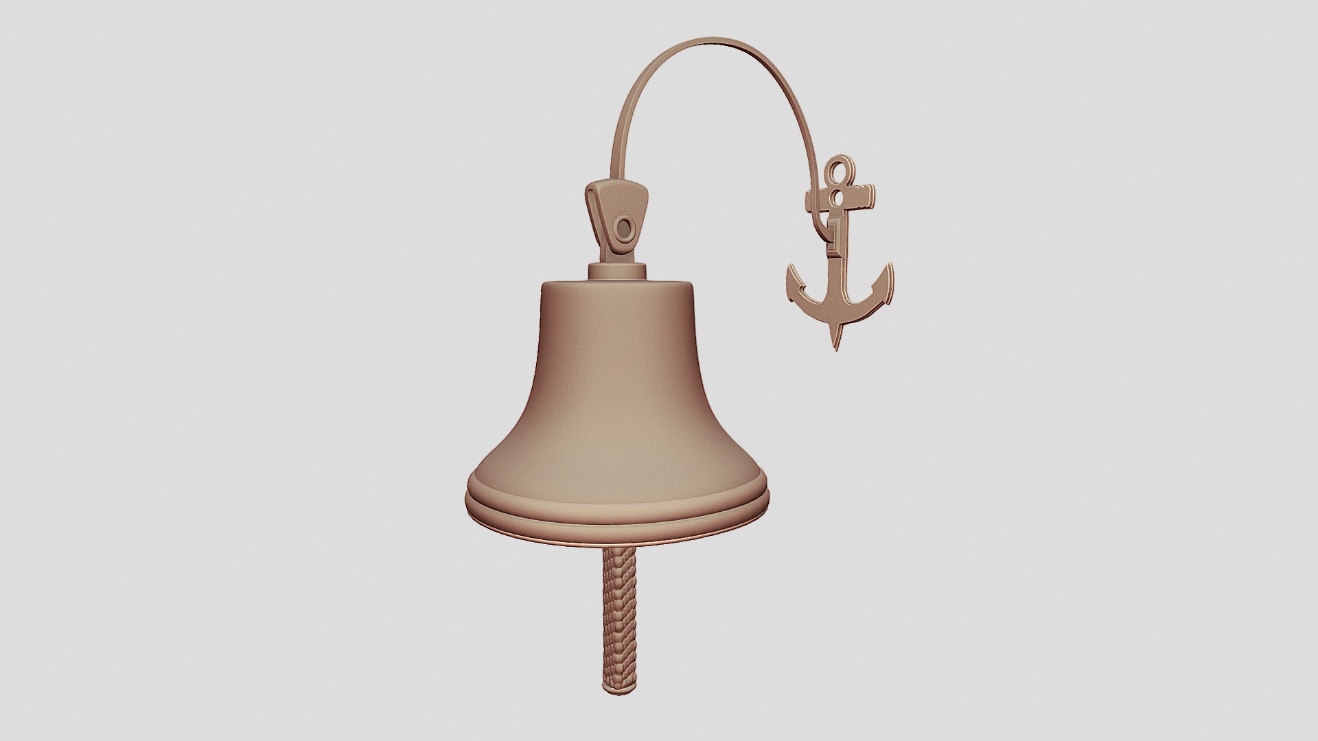 3D model Nautical Ship Bell – Clean Version - This is a 3D model of the Nautical Ship Bell - Clean Version. The 3D model is about a gold and brown lamp.