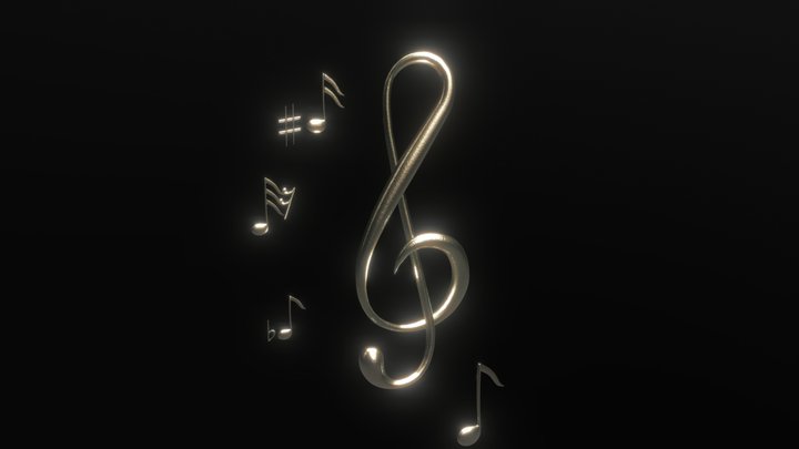 Treble Clef 3D Model