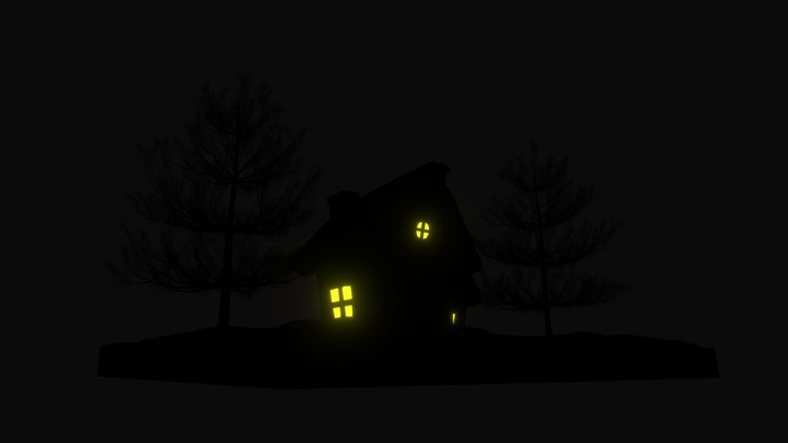 A lonely house in the darkness 3D Model