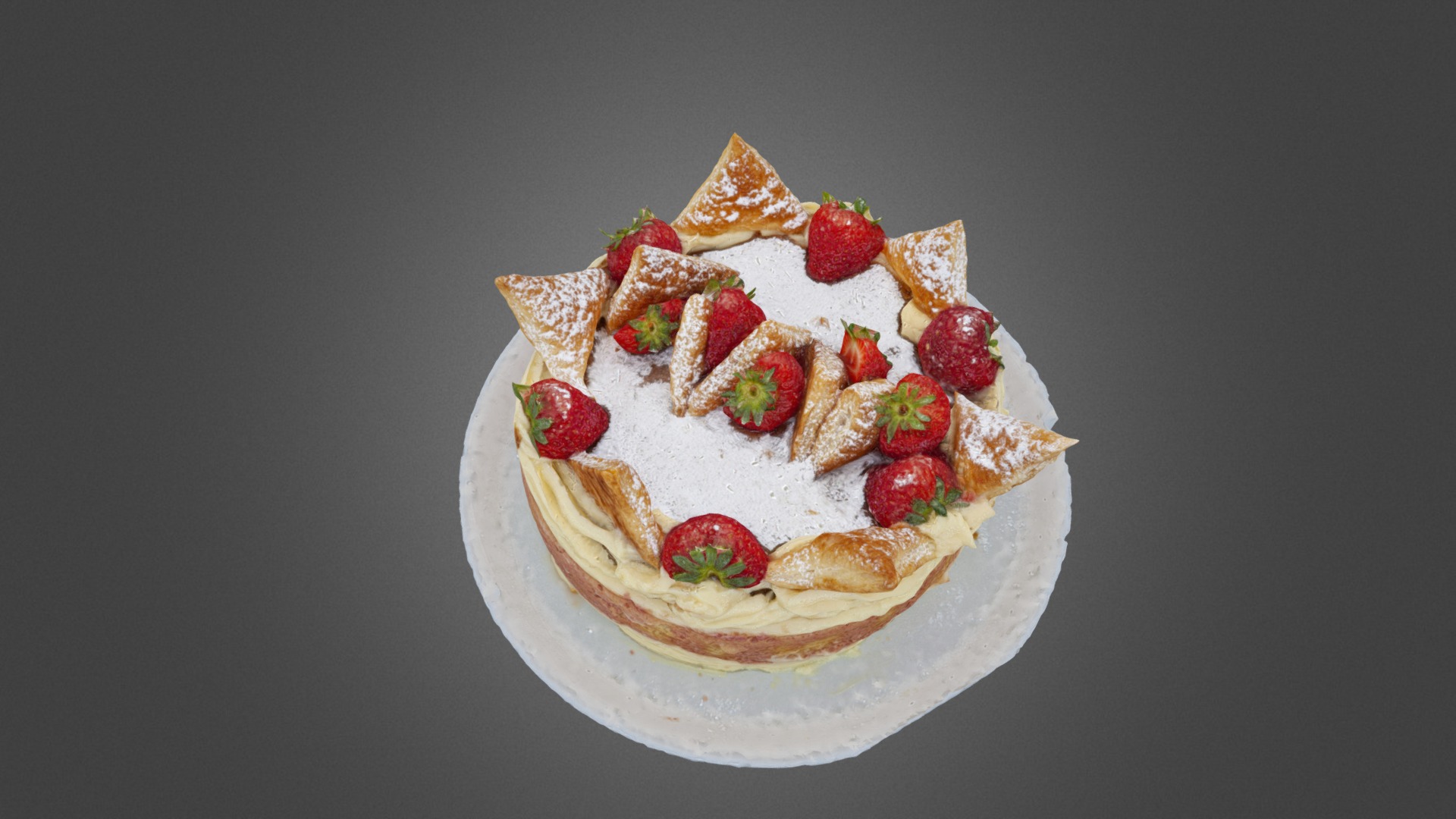 3D model Torta Diplomatica - This is a 3D model of the Torta Diplomatica. The 3D model is about a plate of food.