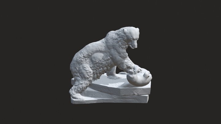 Polar Bear Sculpture 3D Model