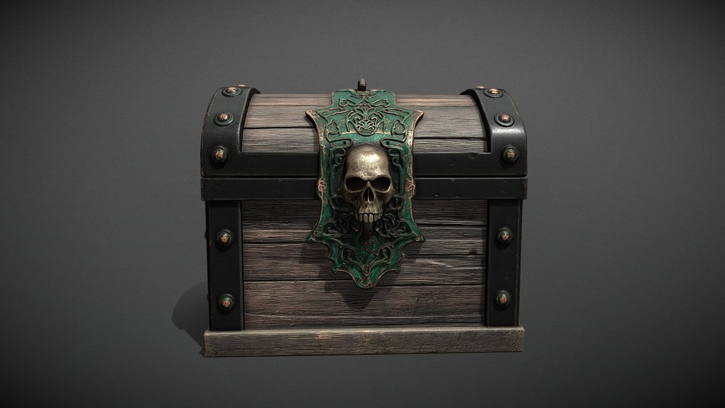 Gothic Skull Treasure Chest_M1
