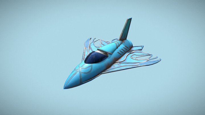 Rusty Space Plane Low-poly 3D Model