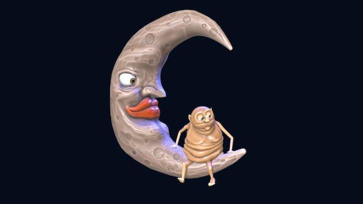 Man On Moon Anim 3D Model