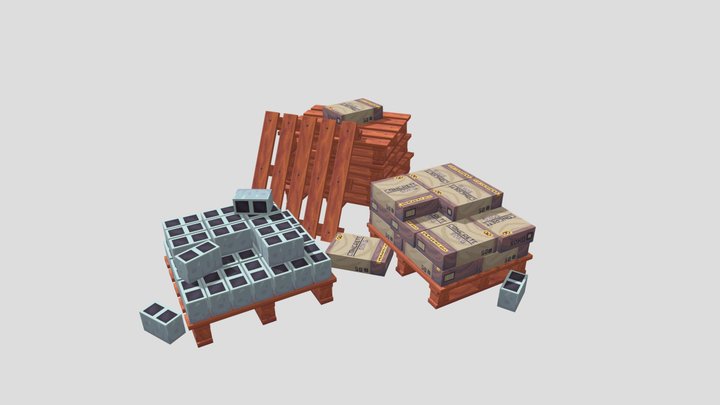 Construction Pallets 3D Model