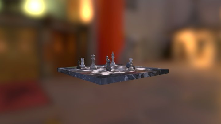 Played chessboard 3D Model
