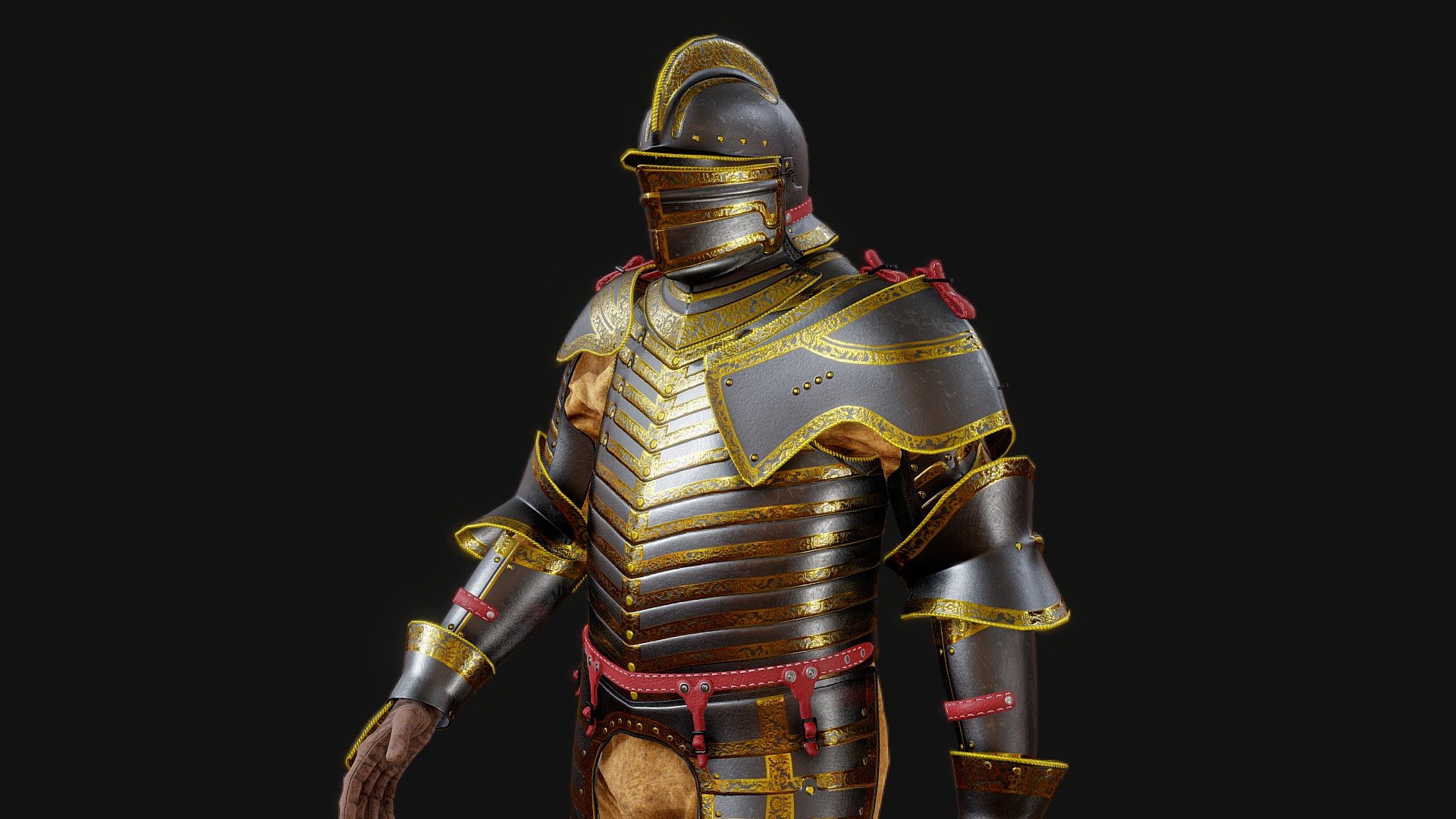Medieval Bracers Leather Armor - 3D Model by abuvalove