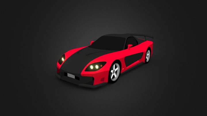 Mazda RX7 Veilside Stylized Toon 3D Model