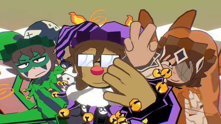 Slashest gang (Slashest, Dr. Yunk and Ceecill!!) 3D Model
