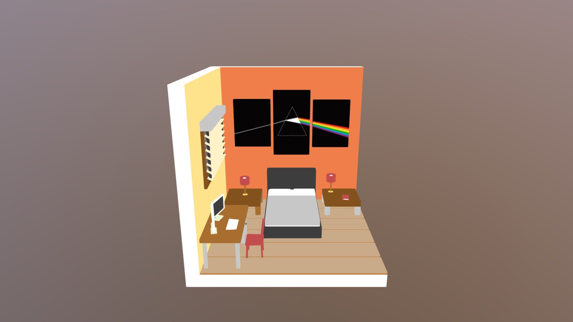 Isometric lowpoly room