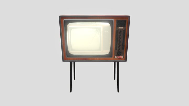 Old damaged TV 3D Model