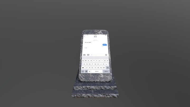 Phone Gravestone 3D Model