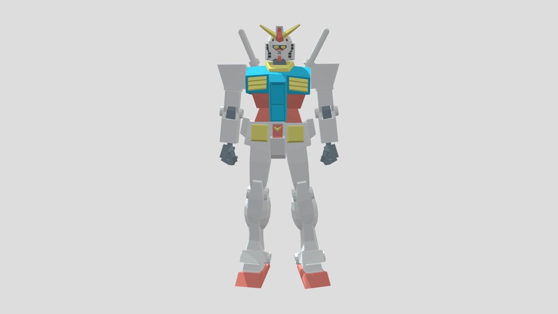 Low-poly-ms-gundam-rx-78-2