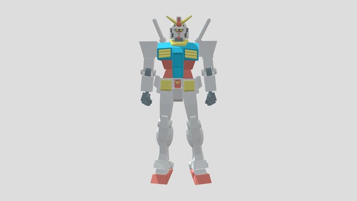 Low-poly-ms-gundam-rx-78-2 3D Model