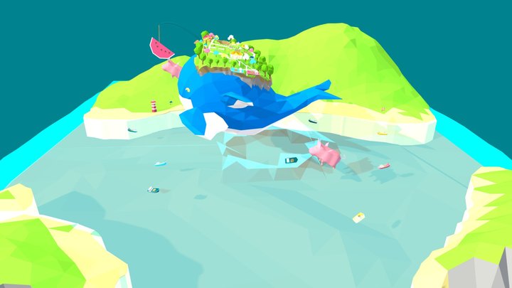 Lamoon - Fantasy Whale Island 3D Model