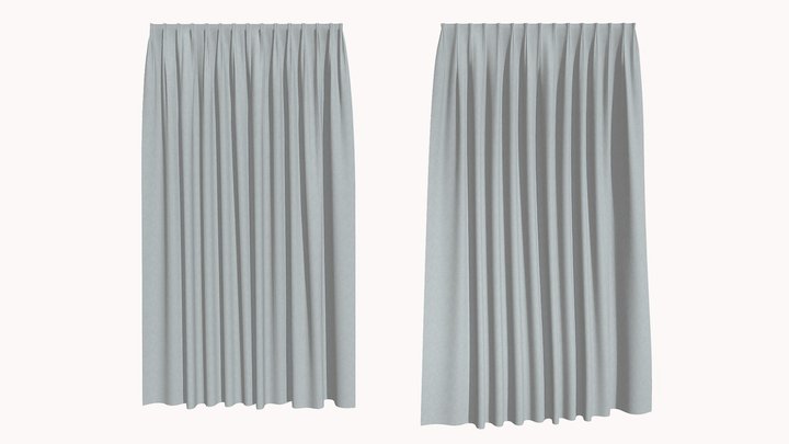 Curtains Textured 3D Model