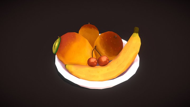 Bowl of fruits 3D Model